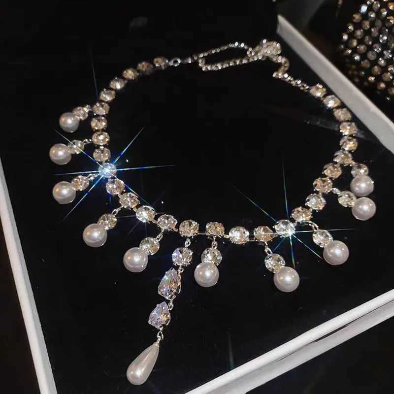 New Pearl Fringe Necklace Women Choker Collarbone Chain Luxury Minimalist Accessories XJ250717