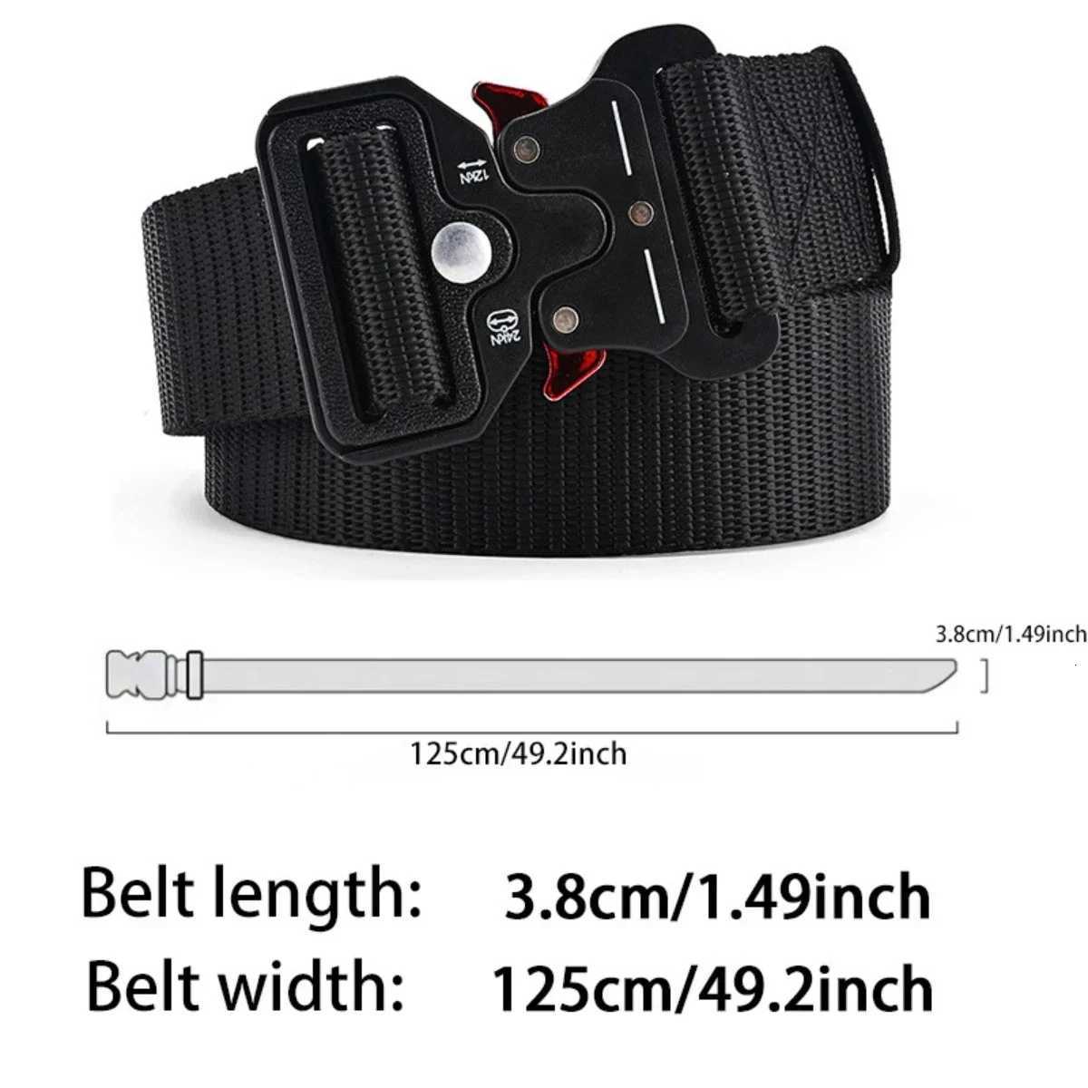 2pcs Red Ears Plastic Buckle Tactical Belt Mens Multifunctional Military Fan Canvas Belt Outdoor Faux Nylon Training Waist Belt W250717