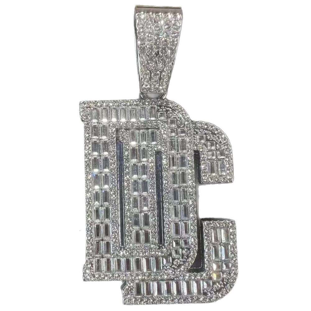 Rhinestone Letter Pendant Hip-Hop Trendy Personality Alloy Cuban Chain Fashion Creative Inlaid Dia Necklace