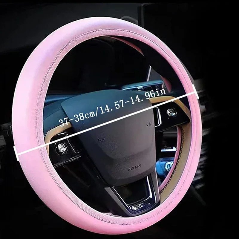 10 Pcs Leather Steering Wheel Cover For Women Cute Car Accessories Set With Seat Belt Shoulder Pads Cup Holders Car Decorations 250715