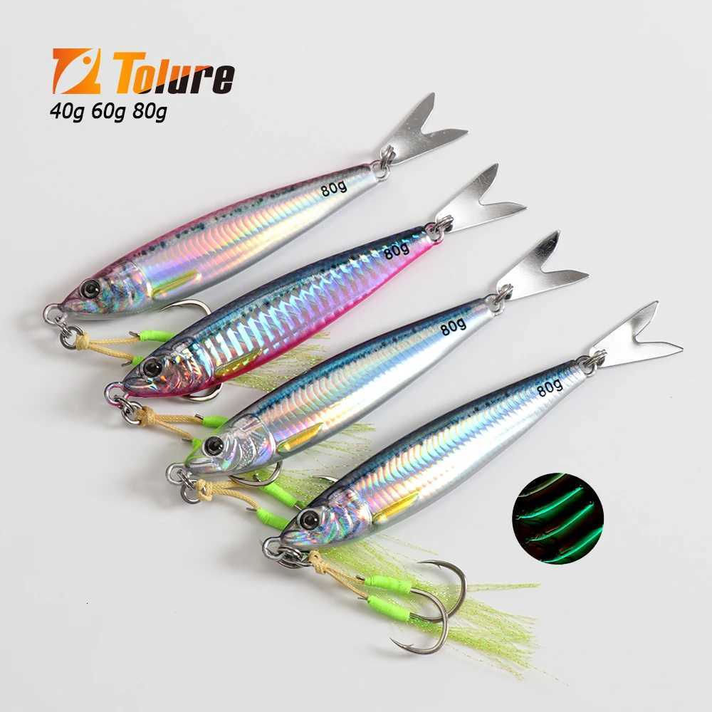 TOLU 2024 NEW 3D Printed Fast Sinking Metal Jig Lure 20g 30g 40g 60g 80g Saltwater Shore Casting Fishing Lure Vertical Metal Jig Z250717