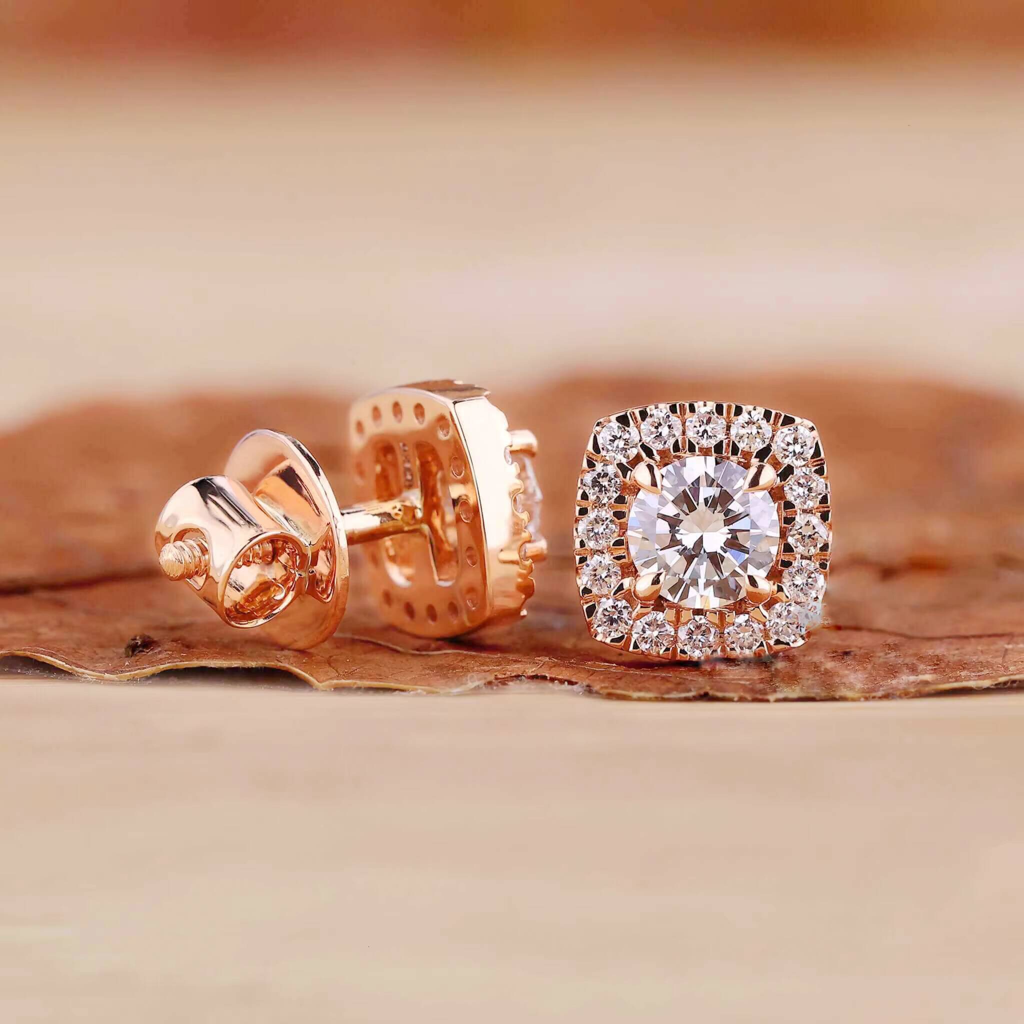 Igi GIA Certified 4 Carat Lab Grown Sapphire Diamond Stud Earrings 10K 14K 18K Solid Gold Tear Drop Composite Gold for Parties