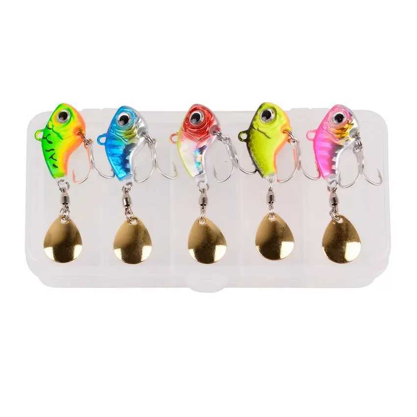 5Pcs/box Rotating Metal VIB vibration Bait Spinner Spoon 5g-20g Jigs Trout Winter Fishing Hard Baits TackLE Pesca Z250717