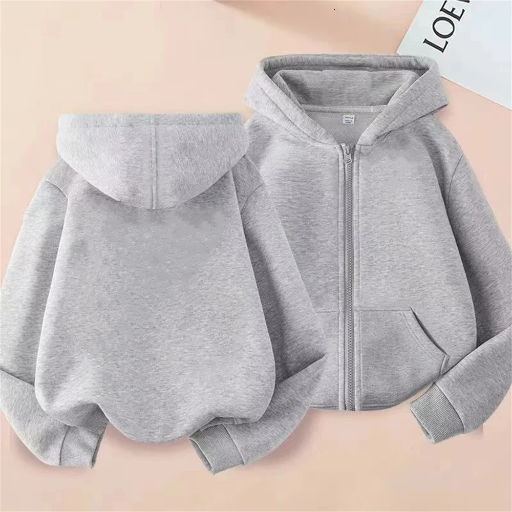 Pink Zipper style Coat Children Hoodies Girls Boys Age 3-12 Pullover Leisure Kids Sweatshirts festival gifts Autumn Winter 250716