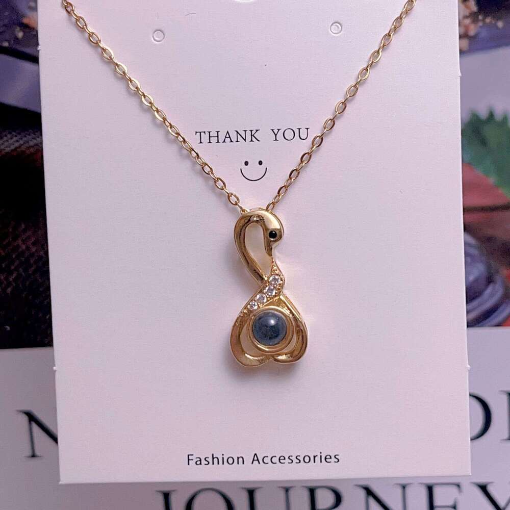 Projection Of 100 Languages I Love You Necklace For Women, Light , Niche, High-End Feel, Versatile Accessory 894