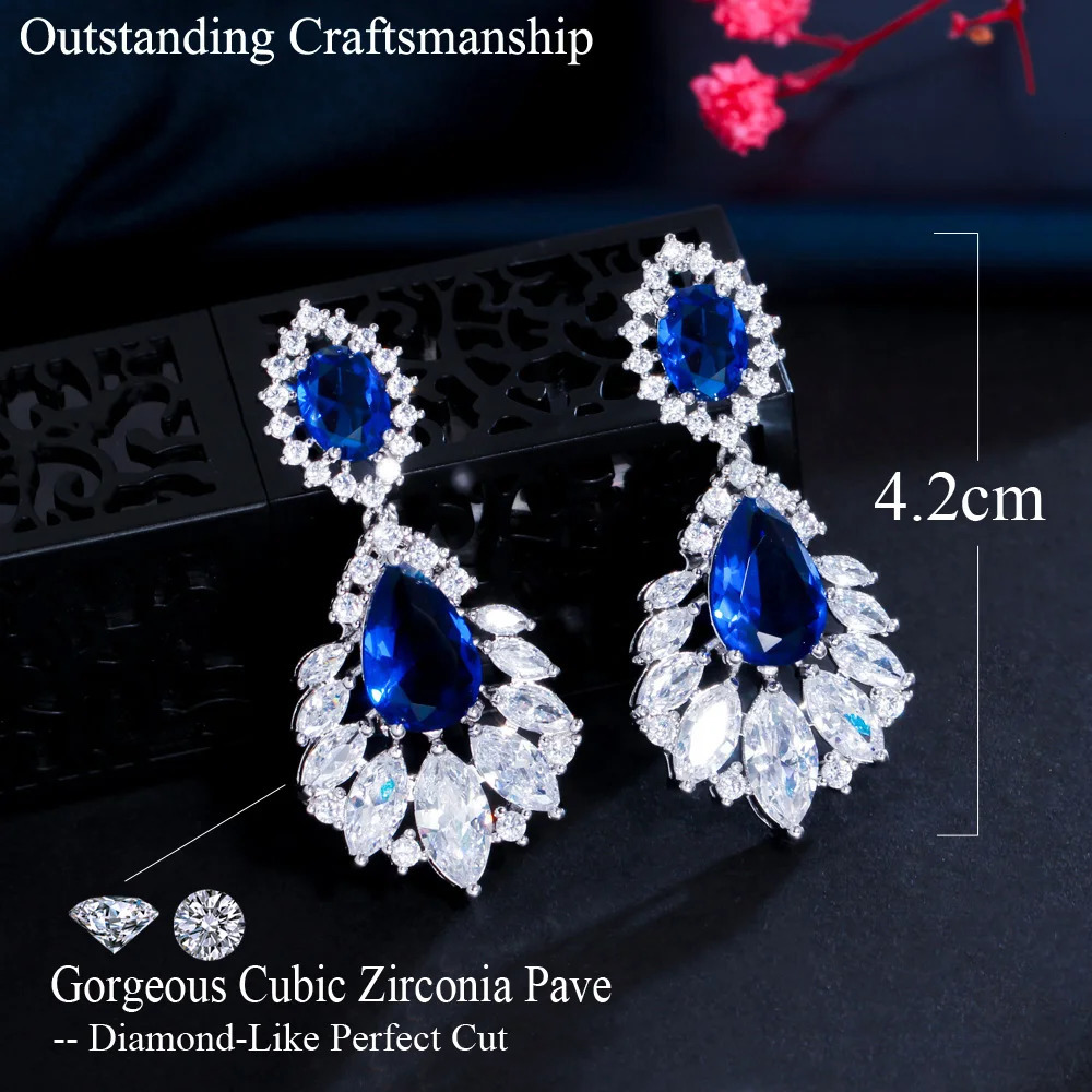 CWWZircons Elegant Chandelier AAA Cubic Zirconia Long Big Crystal Bridal Dangle Drop Earring for Wedding Jewelry CZ202 250716