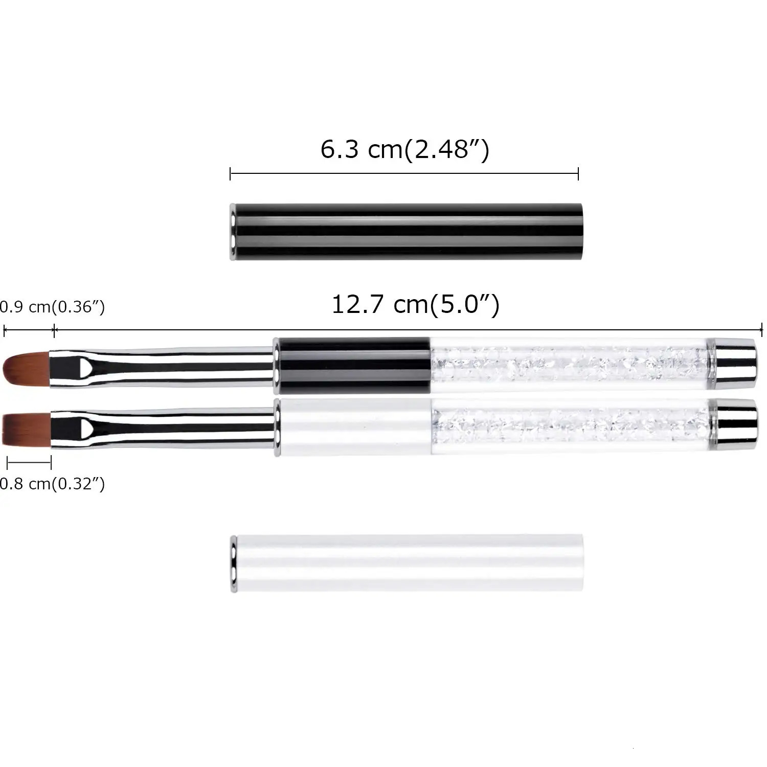 Oval Flat UV Gel Nail Brush Rhinestone Handle Professional Nail Art n Brushes 250716