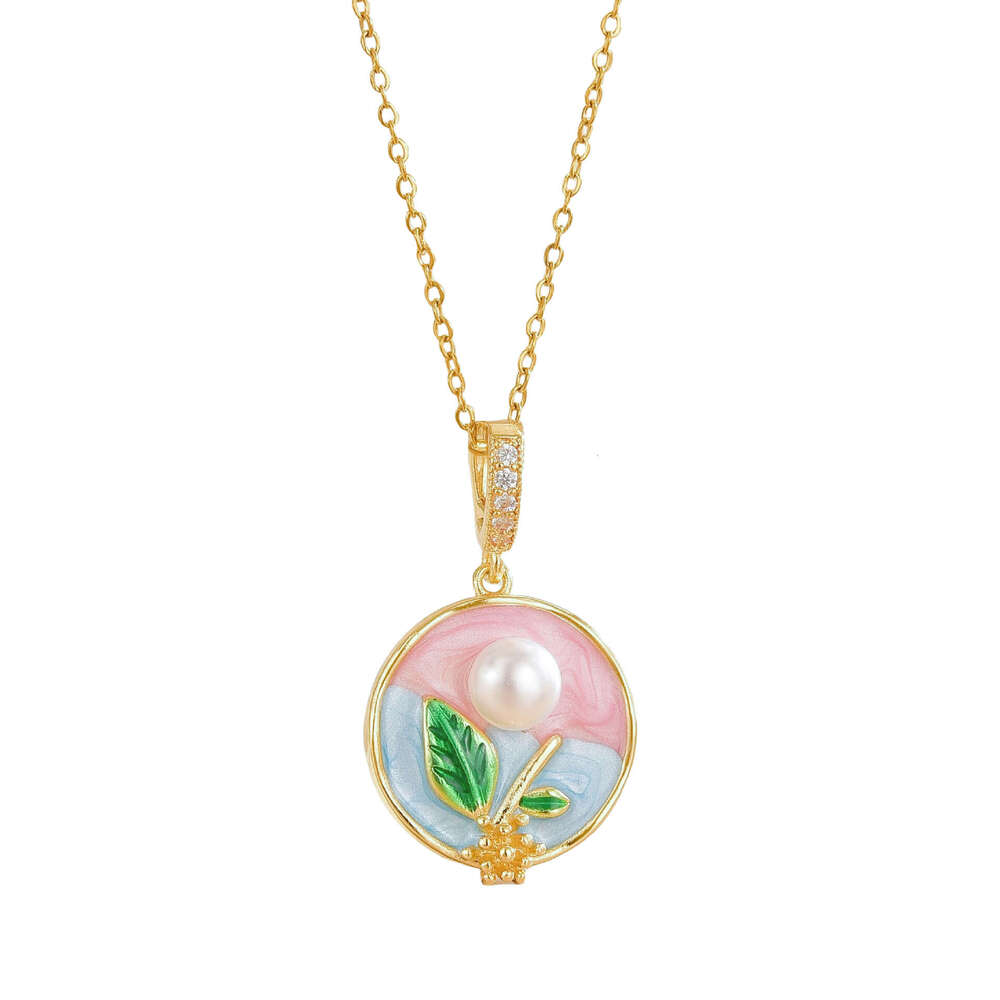 Vintage Oil Painting Style High-End Necklace Monet French Light Sweater Chain Baroque Pearl Choker For Women B75