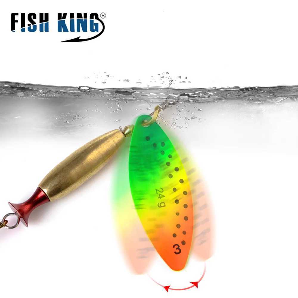FISH KING Spinner Lure Bait Long Cast 18g 24g Spoon Lures pike Metal Fishing Lure Bass Hard Bait With Hooks Z250717