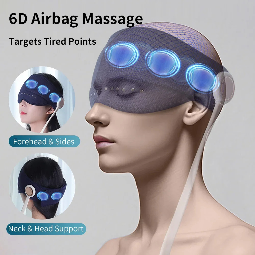 Air Pressure Head Eye Massager Electric Head Massager Graphene Heating Eye Compress for Relax Improve Sleep Stress Relief 250716