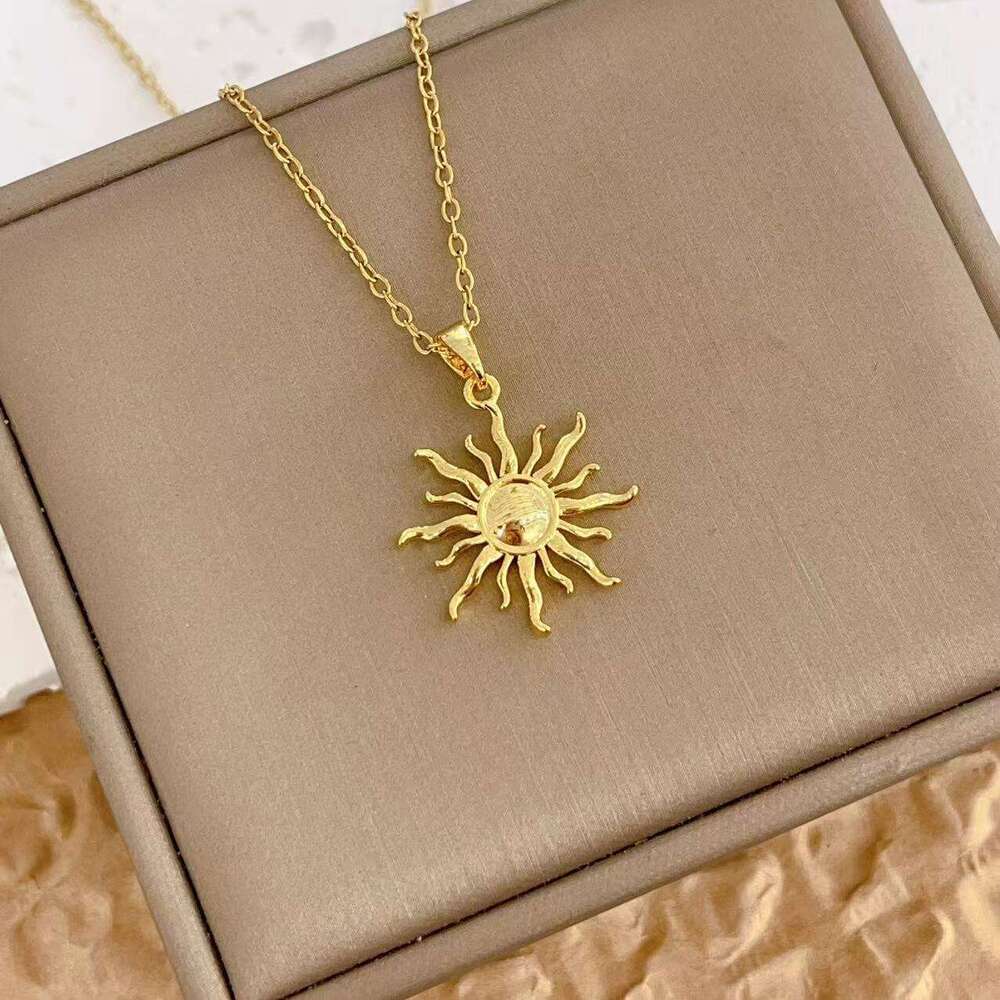 Summer Fresh Simple Fashion Pendant Necklace For Women, Light Niche High-End Titanium Steel Collarbone Chain Accessory Fei Rong 3Bf