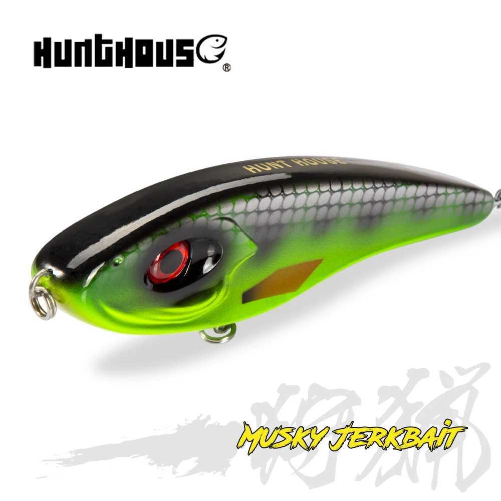 Hunthouse Jerkbait Loud Sound Pencil Baits Pike Lure Slow Sinking Artificial WobbLErs Pesca LEUrre Perch LW129 Z250717