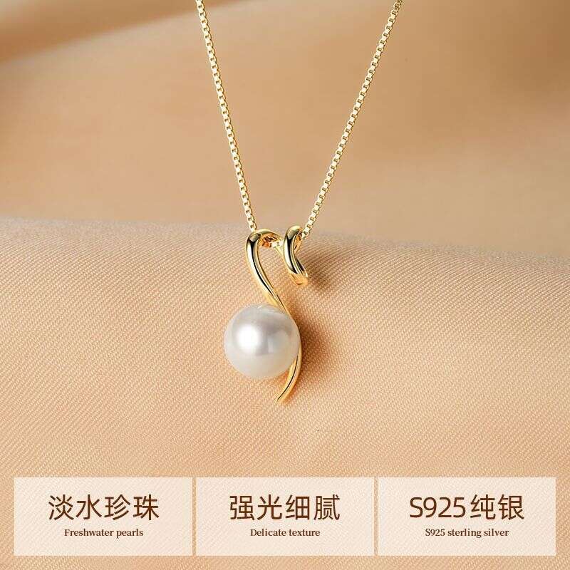 2024 New Niche Design Natural Freshwater Necklace S Sterling Sier Single Pearl Pendant C24