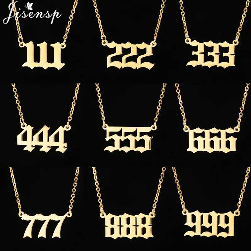 Stainless Steel Angel Number Lucky Numbers Necklaces 111 222 333 444 555 888 999 777 666 Pendant Necklace Charms Jewelry XJ250717