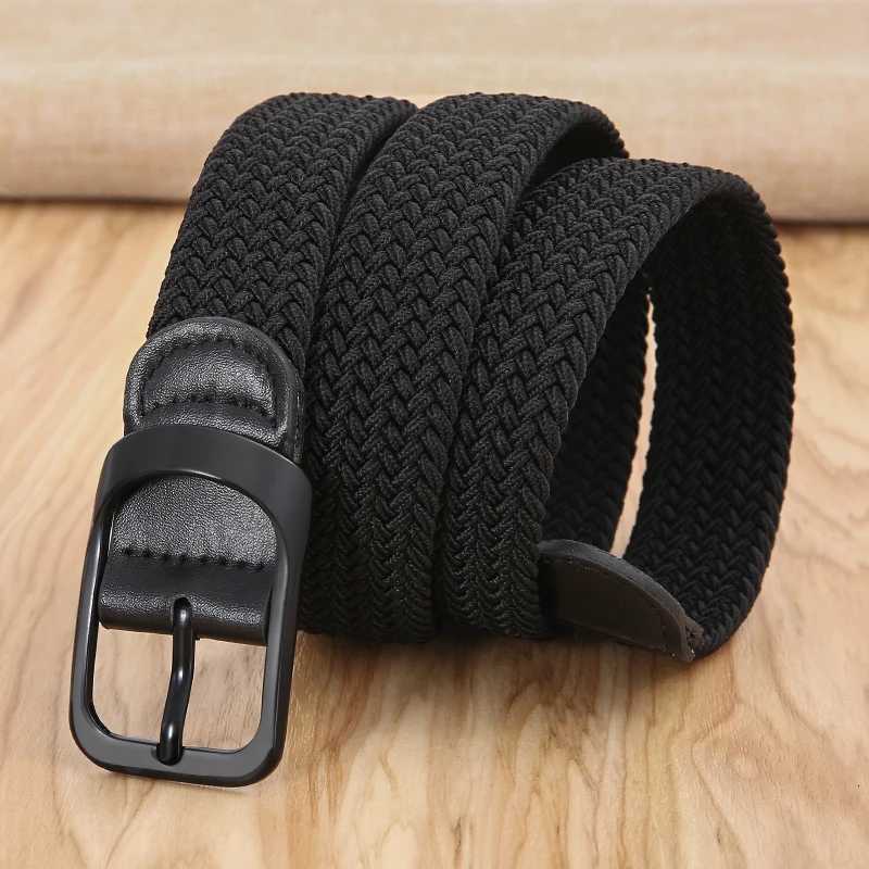 Non-hole Punch-free MENS AND WOMENS Woven Belt Elastic Stretch Canvas Belt Female Korean Style Versatile Student Pants Belt W250717