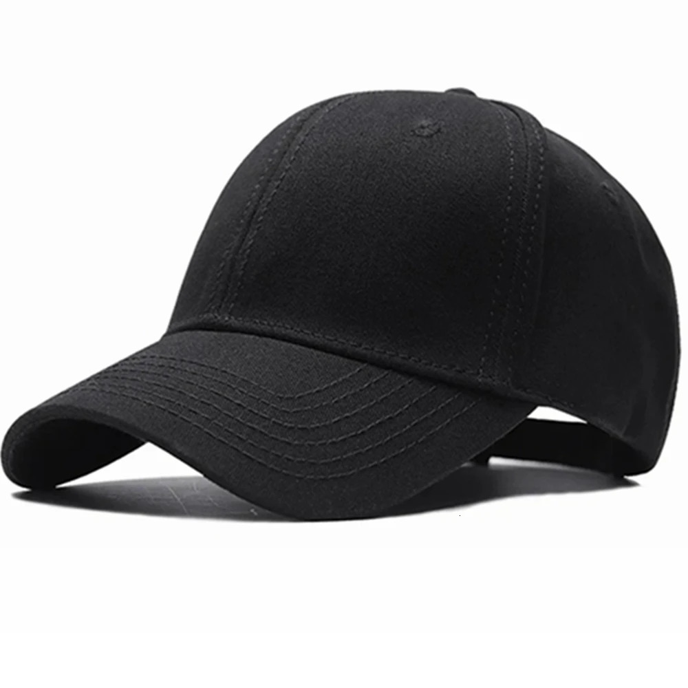 Hard Cotton Large Baseball Cap Lady Summer Curved Plain Sun Hat Big Bone Men Oversize Sport Caps 56-60cm 60-66cm 250712