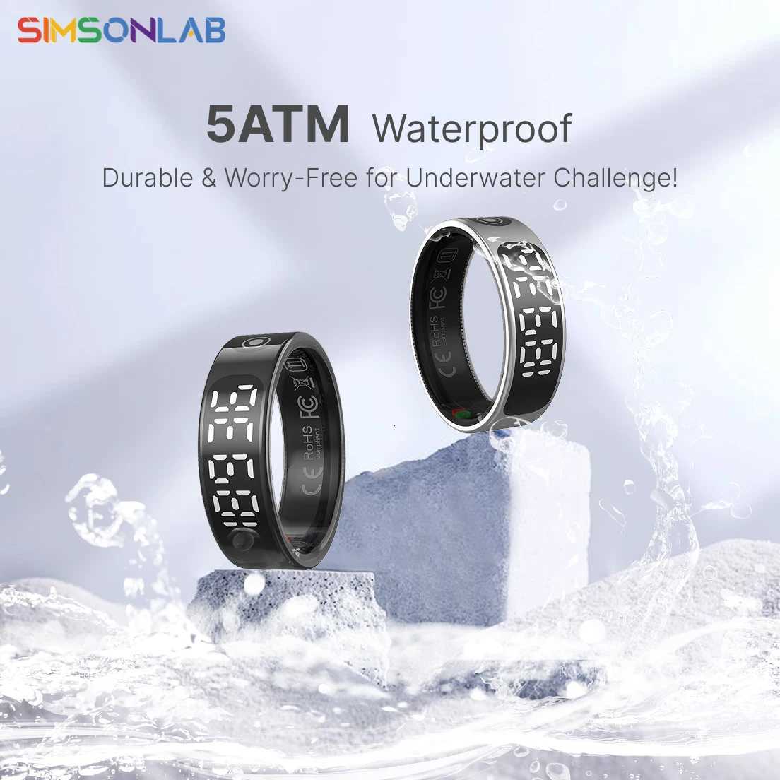 New Smart Ring 2025 Digital Display Screen Sleep Health Monitoring 5ATM Waterproof Multi Sports Modes Rings For Men Women Gifts W250717
