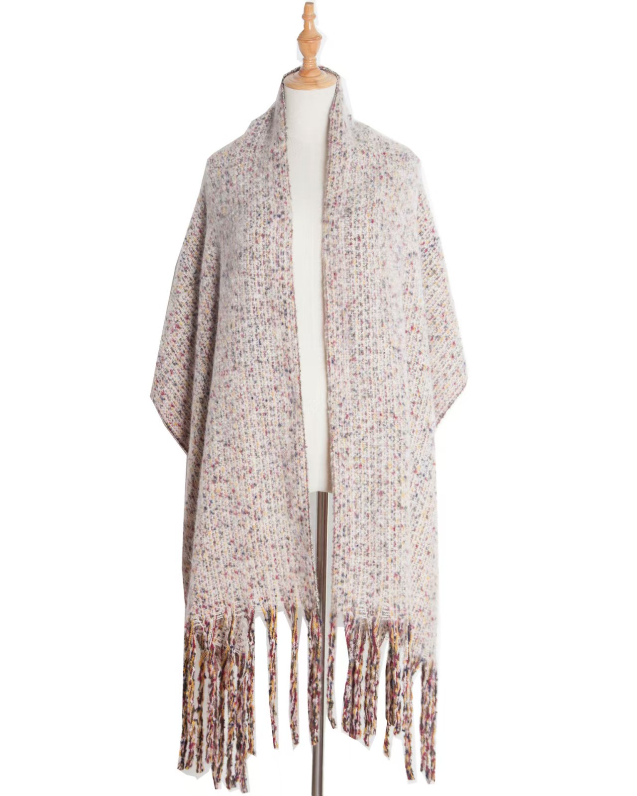 T1234 European and American shawl new style circle yarn clip flower thick tassel scarf