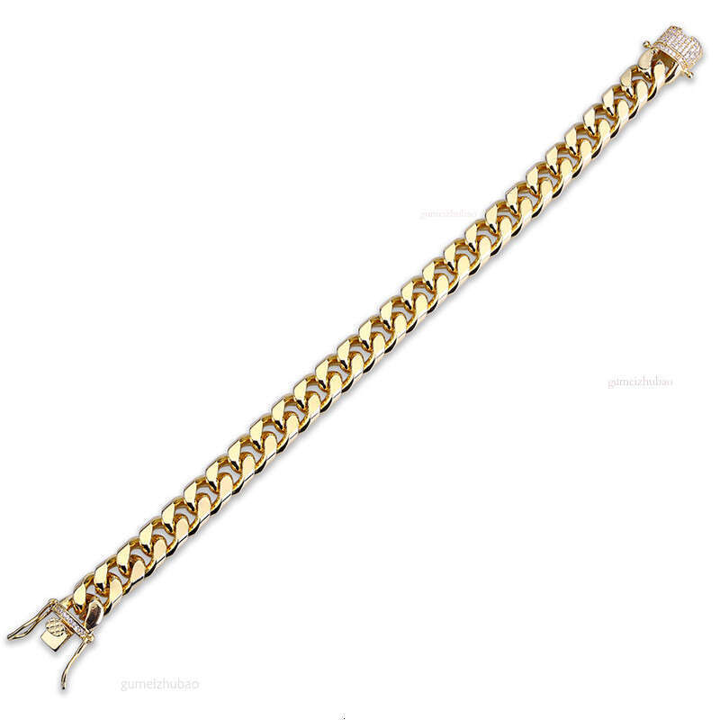 punk charm mens bracelet designer cuban link chain gold bracelets man 10mm copper white AAA zirconia sier dia chains bangle hip hop jewelry 7-8inch