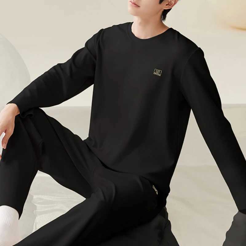 Spring Autumn Knitted Pjs Long-sleeved Mens Pajama Sets Male Pajamas Plaid Loungewear For Masculine Sleepwear Home PJ Clothing W250717