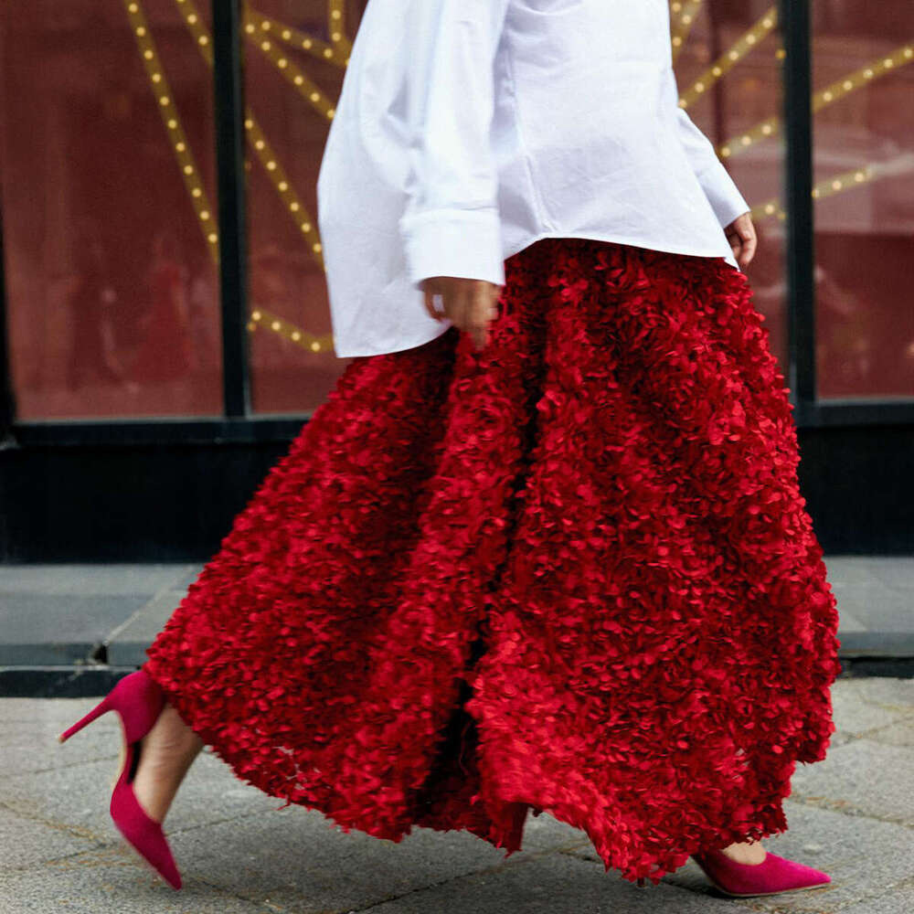 Dress For Women Autumn Winter New Petal Design Long Evening Socialite Skirt B5