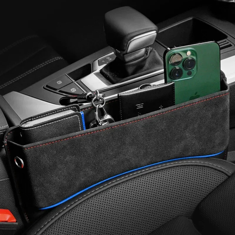 Suede Seat Side Storage Pocket for Car Seat Gap Filler Organizer Box Pu Leather Car Crevice Stowing Tidy Interior Accessories 250715