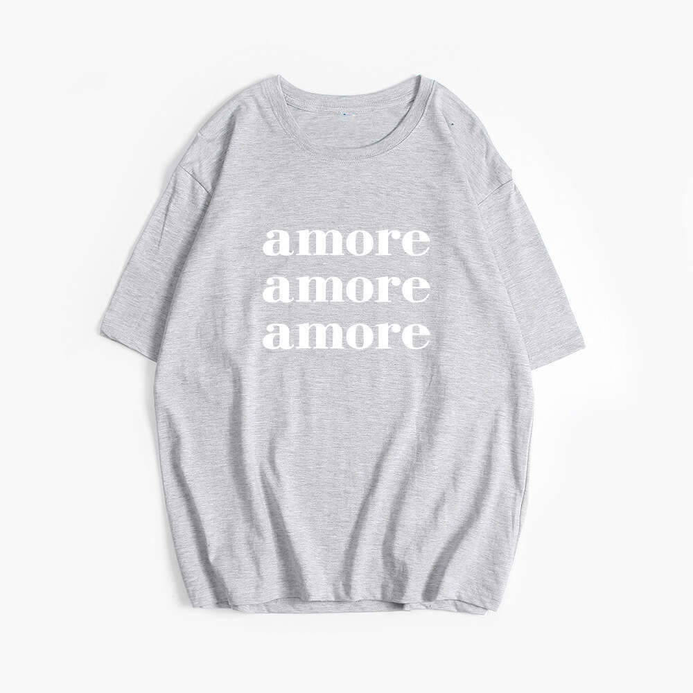 Ins Style Printed T-Shirt For Women, Summer New Versatile Loose Round Neck Pure Cotton Short Sleeve Top B5