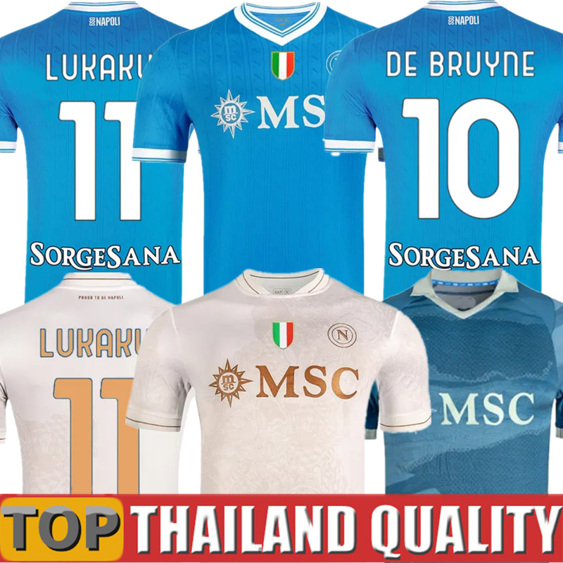 naples kid McTominay football shirts Neres Anguissa Partenope DE BRUYNE 24 25 26 Napoli soccer jerseys 2025 Raspadori LUKAKU shirt maillot