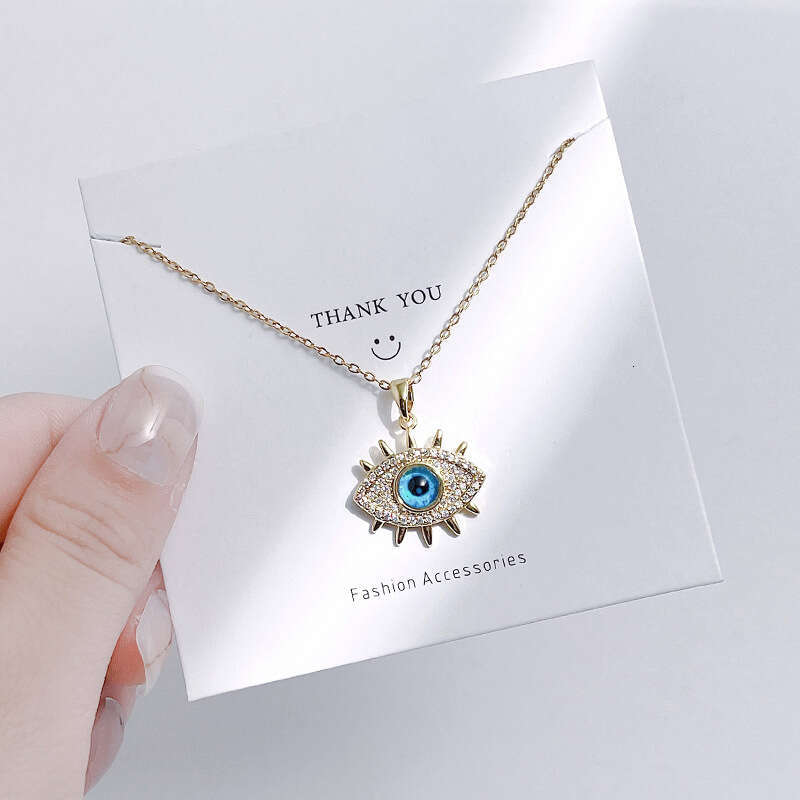 Titanium Steel Non-Fading Evil Eye Necklace For Women, Stylish Trendy Clavicle Chain With High-End Feel, Unique And Versatile Choker 525