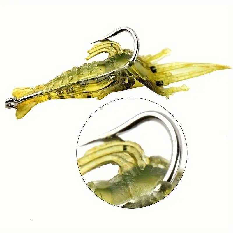 New 50-5PCS Luminous Shrimp Silicone Artificial Bait Simulation Soft Prawn With Hooks Carp Wobbler For Fishing Tackle Lure Carp Z250717