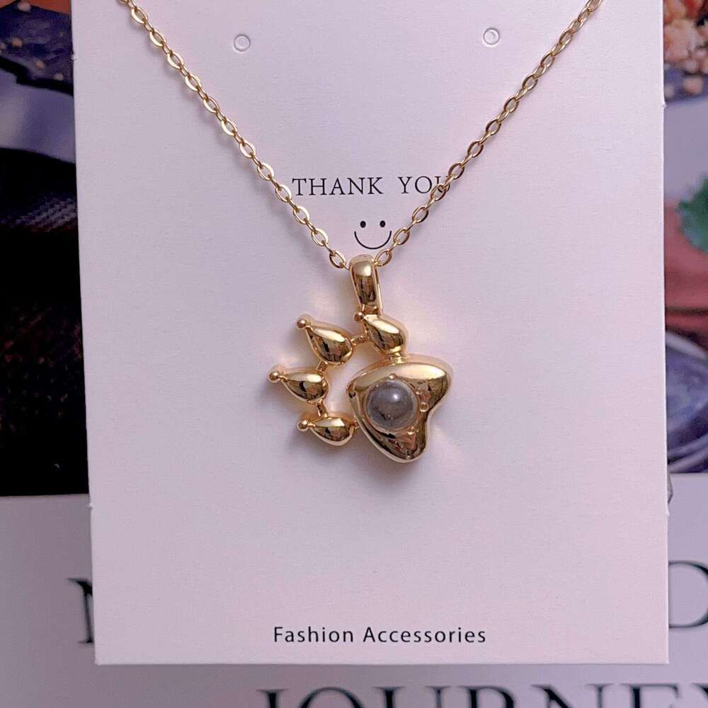 Projection Of 100 Languages I Love You Necklace For Women, Light , Niche, High-End Feel, Versatile Accessory 894