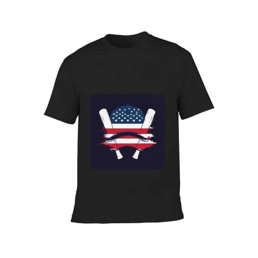 ddmywed Boy and girl Children's T-shirt a T-shirt with an american flag on the front of it