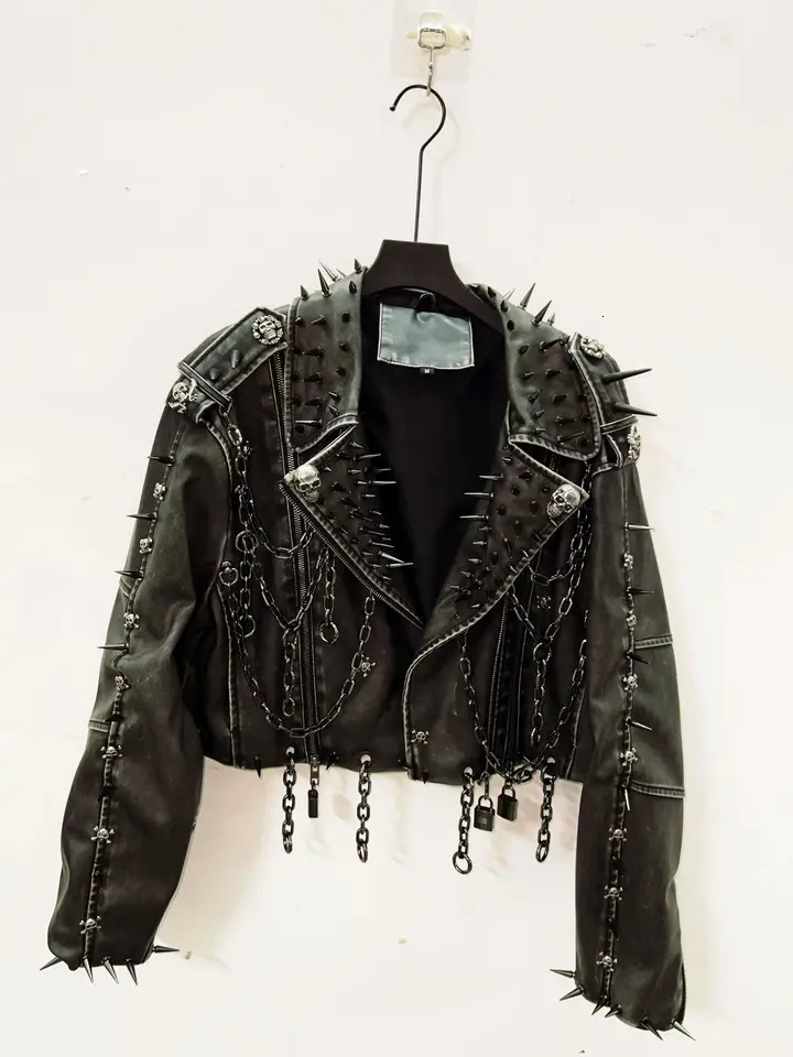 Leather vintage Jacket Skull Jacket gothic Leather vintage Jacket harajuku Jacket gothic clothes y2k clothes gothic Jacket 250717