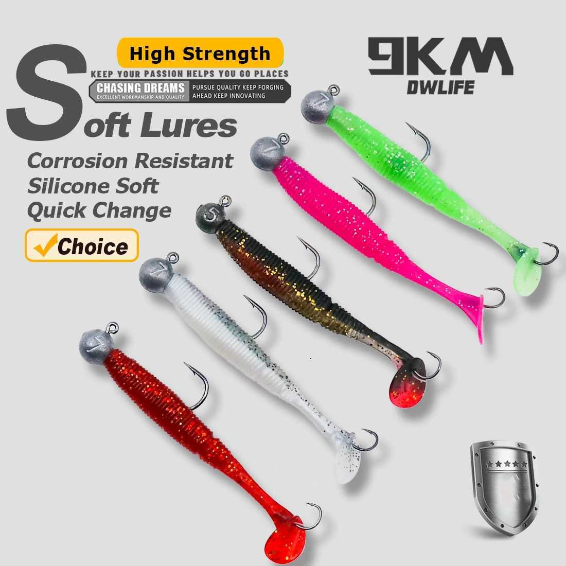 5Pcs Softbait Lure with Jig 3~10g PaddLE Tail Soft Plastic Lure Z250717