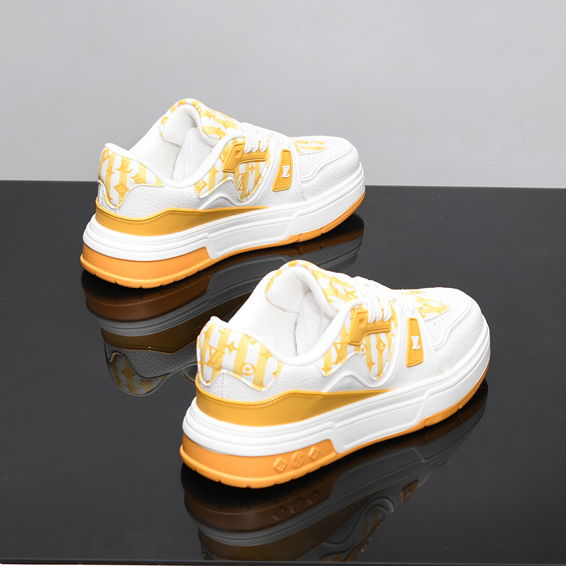 Designer Casual Shoes for men and woman free shipping New fashionable versatile thick soled height increasing shoes size 35-44 black yellow Purple