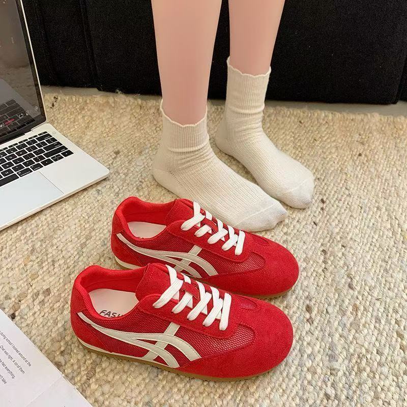 Mesh Breathable German Training Shoes for Women 2025 Summer Autumn New Lightweight Student Versatile Flat Casual Sports Sneakers ddmysaturn