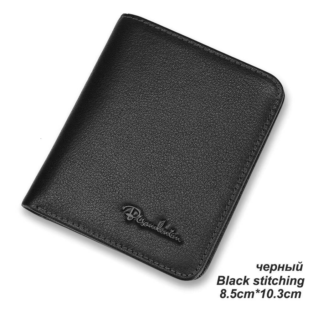 BISON DENIM Wallets Black Genuine Leather Purse For Men Business Card Holder Mens Wallet Mini N4429 ddmynov