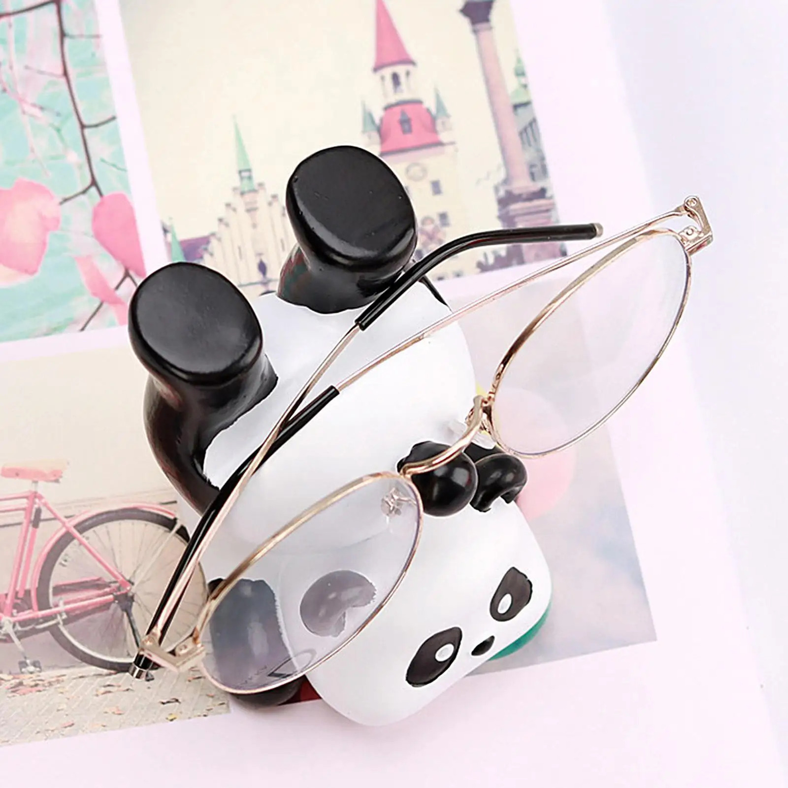 Animal Glasses Holder Resin Panda Shape Eyeglass Holder Funny Decorative Eyeglasses Organizer Display Stand for Nightstand Desk 250716