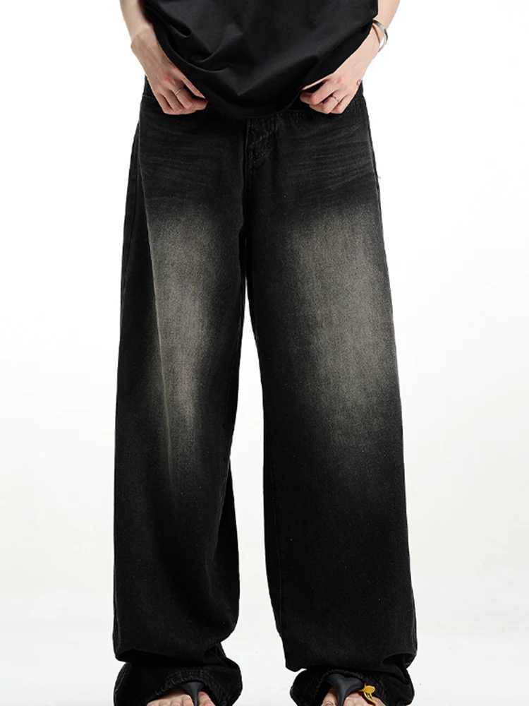 Male Classic America Hip Hop Rap Jeans Wide Leg Youth Popular Jeans Men Straight Leg Retro Loose Trousers Oversized Denim Pants R250716