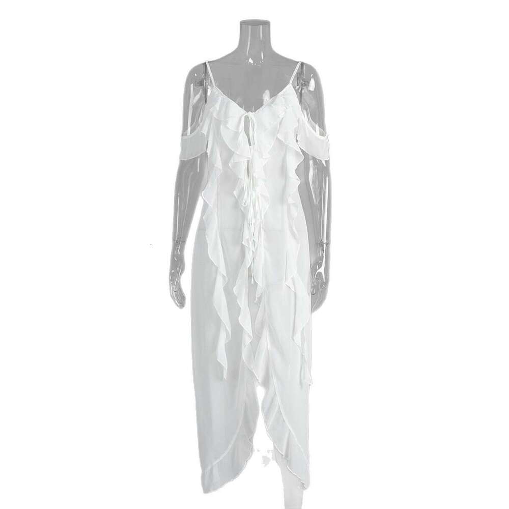 Sexy Summer New Ruffled V-Neck Strap Dress For Women B5