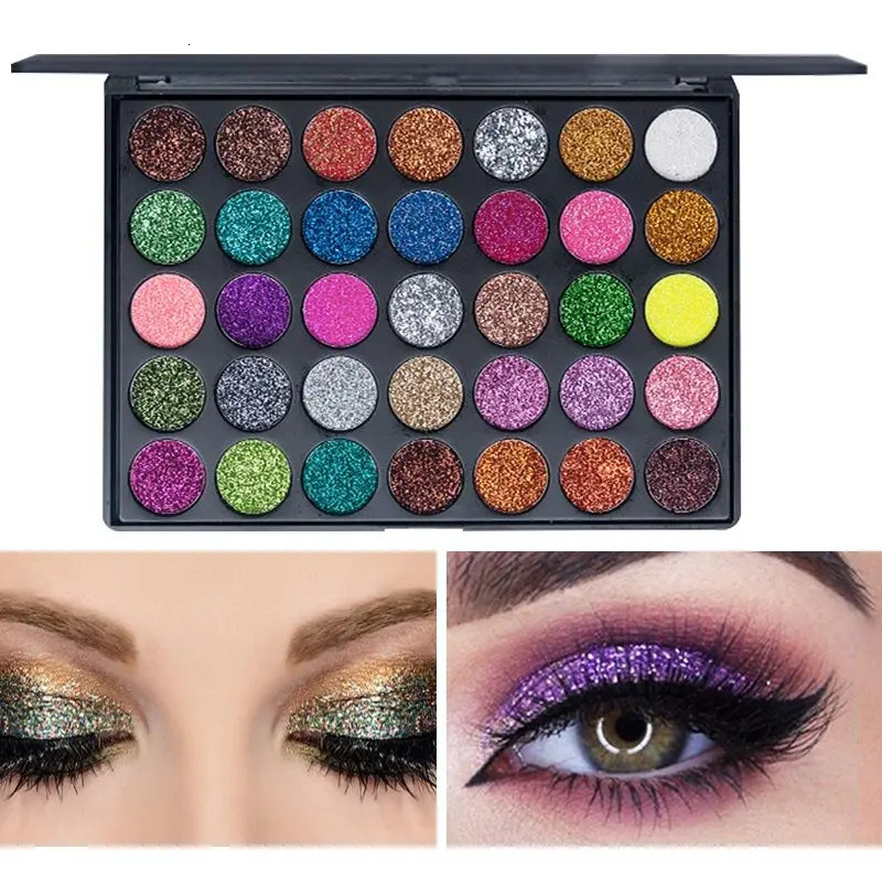 35 Color Glitter Metallic Eyeshadow Palette Shimmer Diamond Sequins Body Face Art Makeup Waterproof Maquillajes Para Mujer 250712