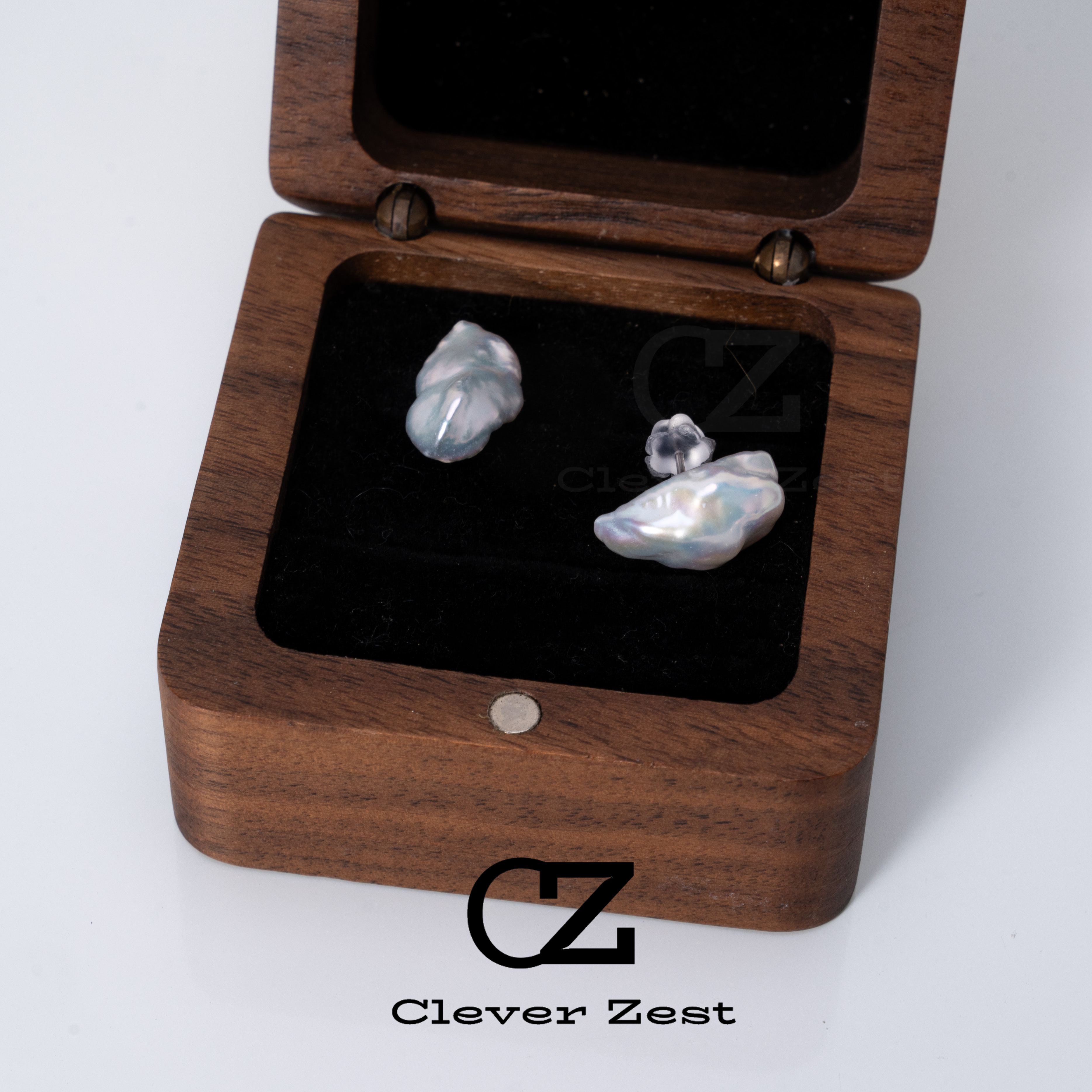 Natural freshwater pearl without nucleus pearl S925 silver freshwater keshi pearl earrings irregular personality unique ladies gift