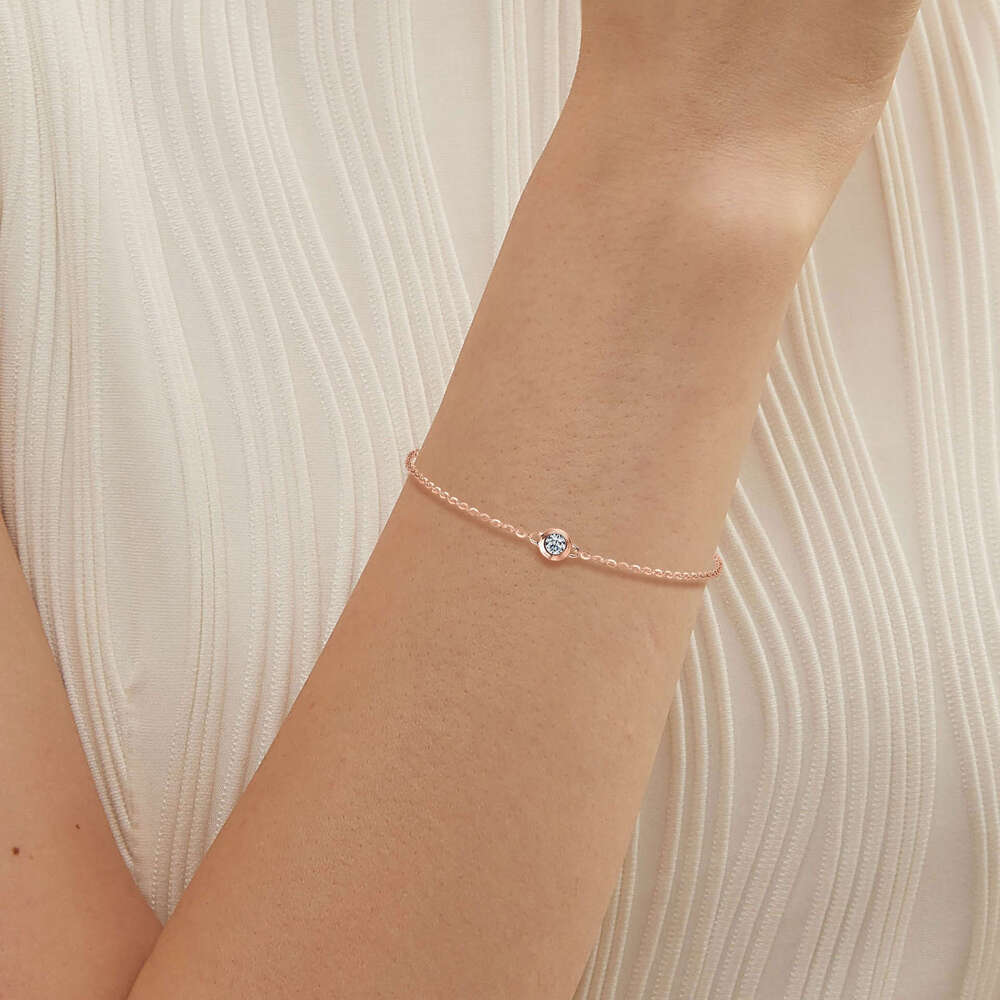 S Pure Sier Small Bubble UFO Internet Celebrity Fashion Exquisite Moissanite Bracelet Gift For Girlfriend's Birthday 92E