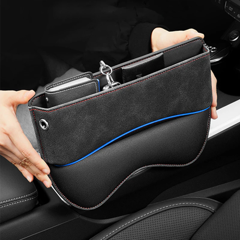 Suede Seat Side Storage Pocket for Car Seat Gap Filler Organizer Box Pu Leather Car Crevice Stowing Tidy Interior Accessories 250715