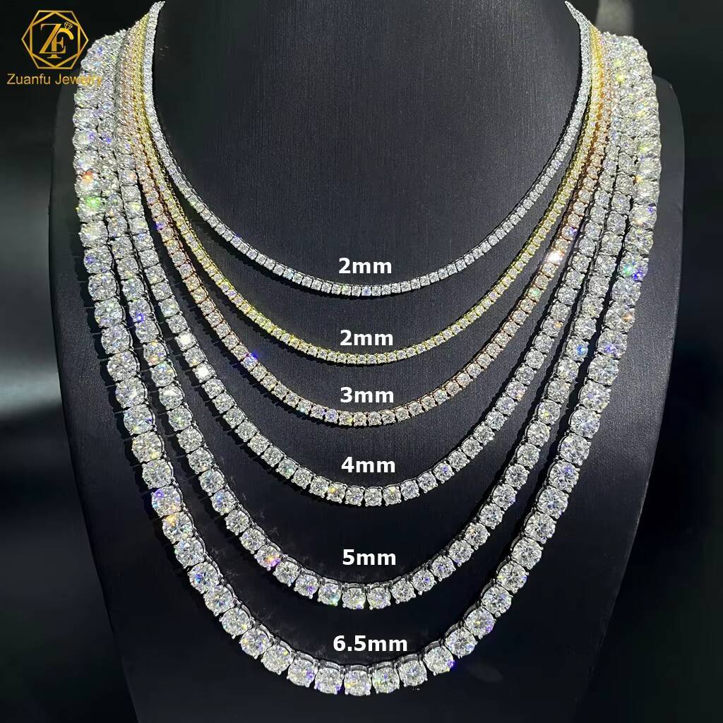 3MM 4MM LAB Grown Diamond Tennis Bracelet 10K Solid Gold Hip Hop Jewelry Necklace D VVS-VS CVD HPHT Diamond Tennis Chain