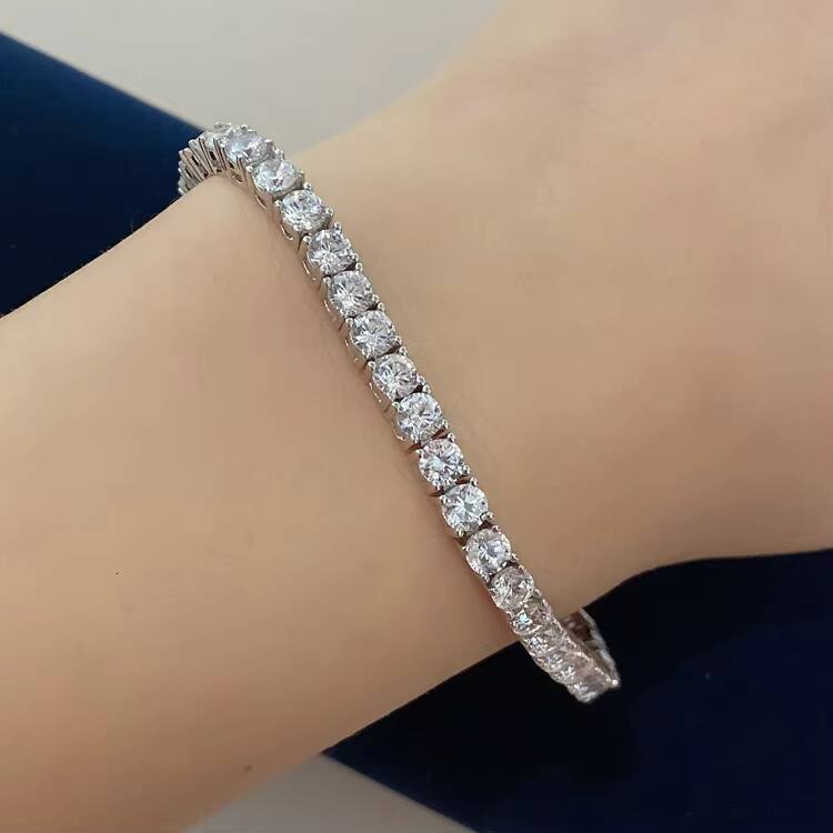 MON 01 Cheapest Price Hip Hop Moissanite Necklace 925 Sterling Silver Iced Out 2mm 3mm 4mm Moissanite Tennis Chain Necklace