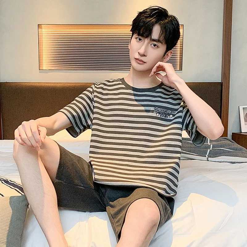 Summer Mens Loungewear Short Sleeve Shorts Pajama Sets Thin Style Cool and Breathable Casual and Comfortable Sleepwear 2PCS/Set W250717