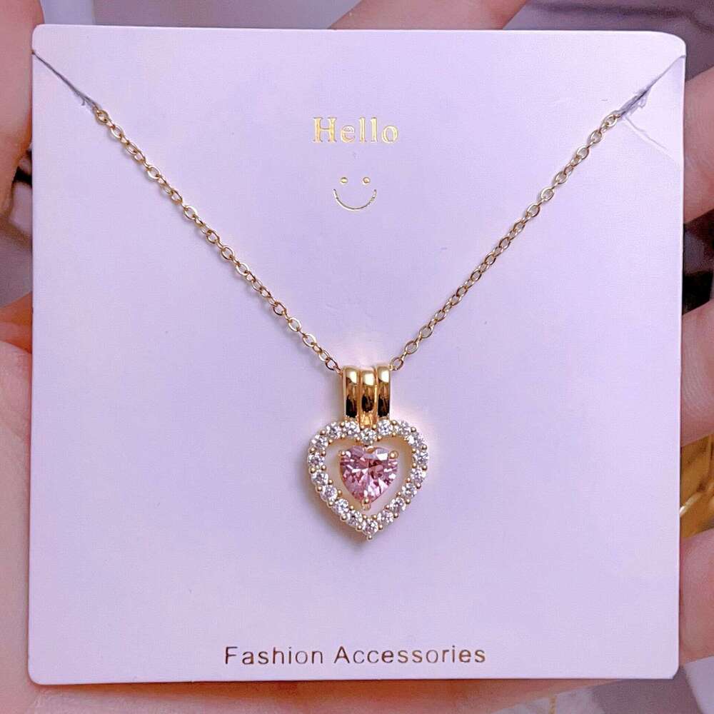 Heart Necklace For Women Unique Design One Can Be Split Into Two Simple And Elegant Light Titanium Steel Non-Fading Chain 341