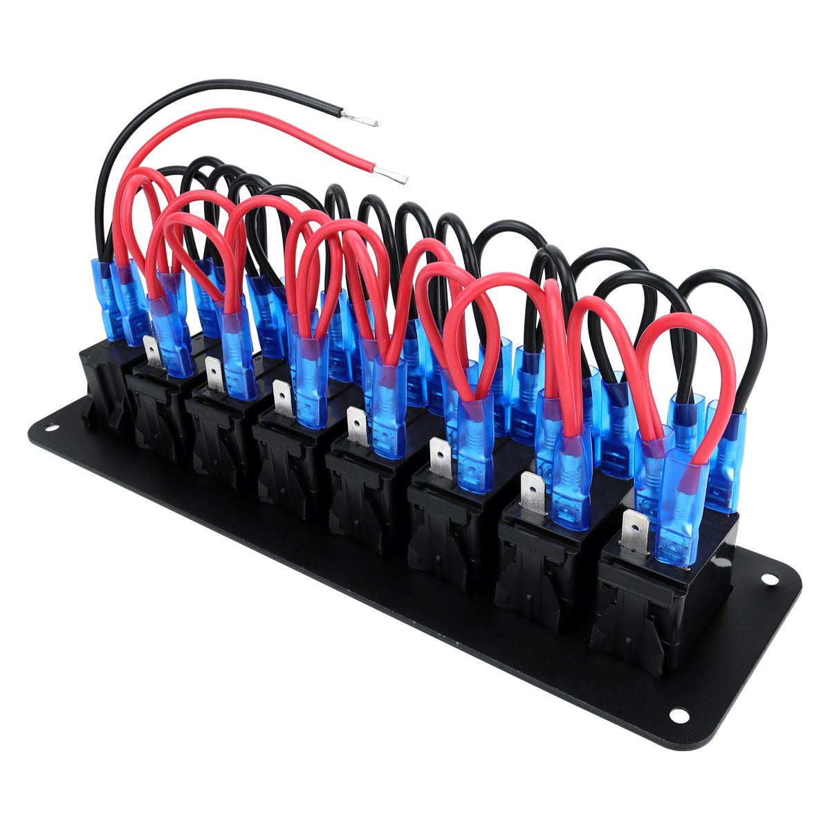 Waterproof Green Rocker Switch Panel with Built-in VoltaMeter & Dual USB Chargers - Compatible with Car Truck Boat RV (DC 12/24V)