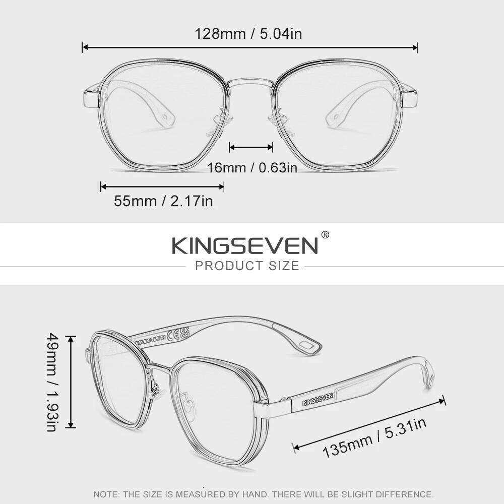KINGSEVEN Causal Round Retro Optical Sunglasses Myopia Hyperopia PrescriptionGlasses Outdoor Driving Fashion Men Women Eyewear